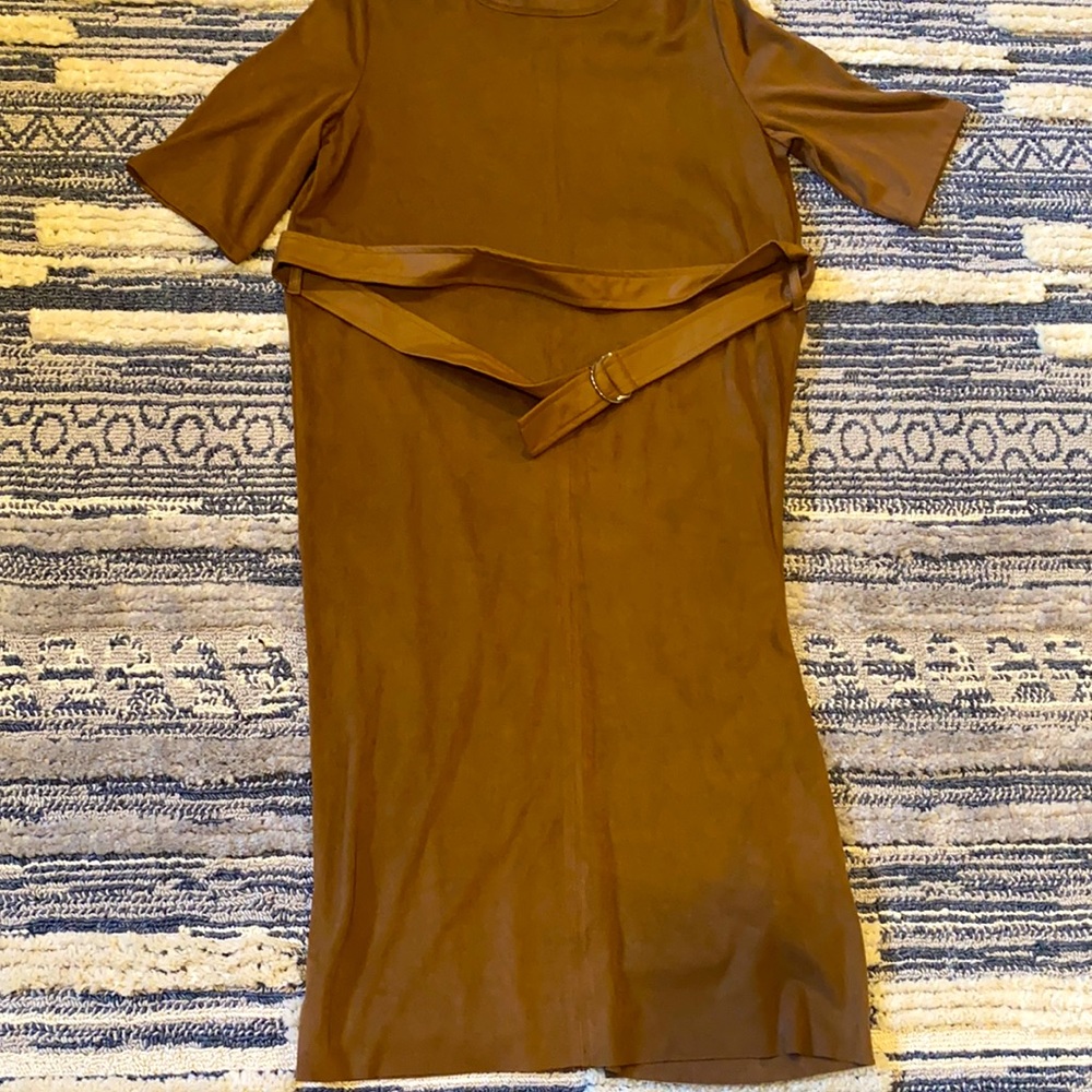 Brand new dress with the brown belt never wearing without Tag